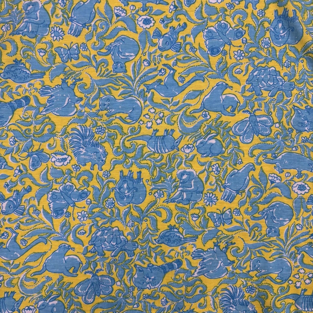 Vintage Lilly Pulitzer Mens Stuff Polo Shirt Mens L Yellow Blue Palm Beach - Picture 6 of 6